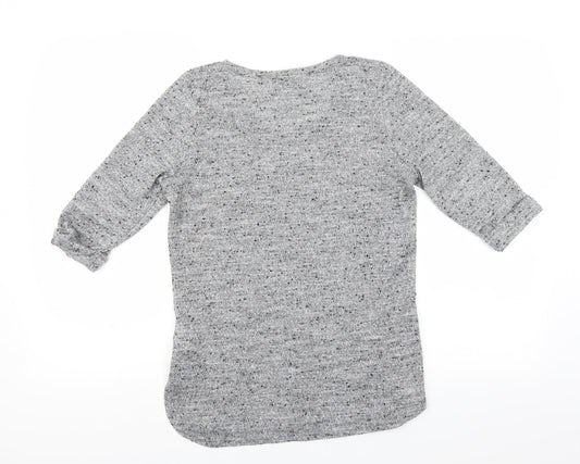 New Look Womens Grey Pullover Jumper Size 12 - glittery