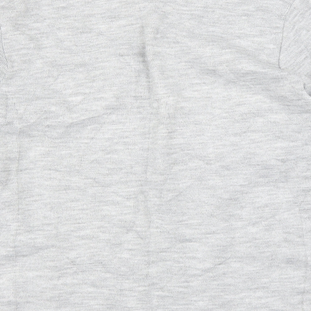 Brand and care label for Glimpse women’s grey cardigan jumper, size M, - floral detail