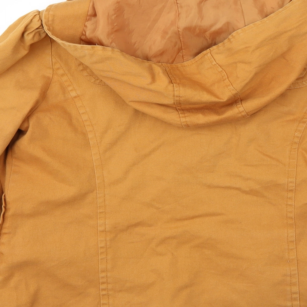 Brand and care label for New Look women’s brown jacket, size UK 10