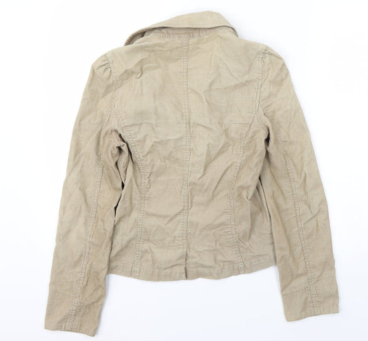Moto Womens Brown Jacket Blazer Size 8