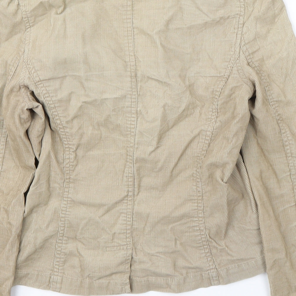 Brand and care label for Moto women’s brown jacket blazer, size UK 8