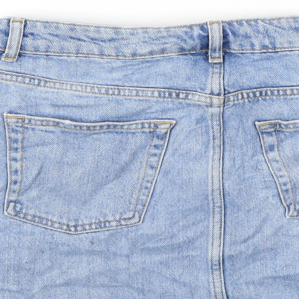 Topshop Womens Blue A-Line Skirt Size 10