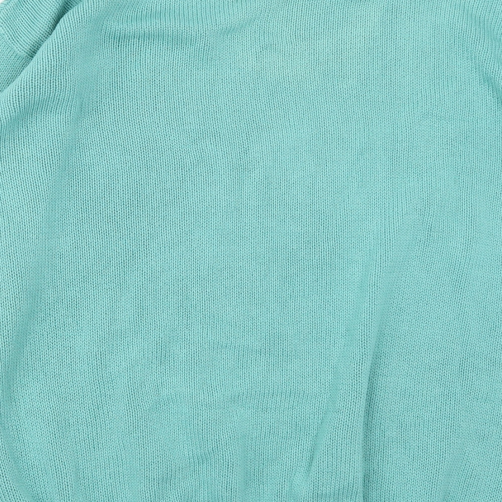 Brand and care label for Holmewood women’s green jumper, size XL