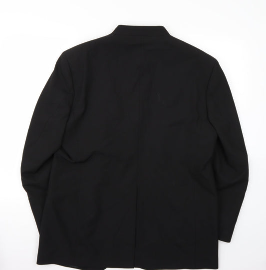 David Moss Mens Black Jacket Suit Jacket Size 42