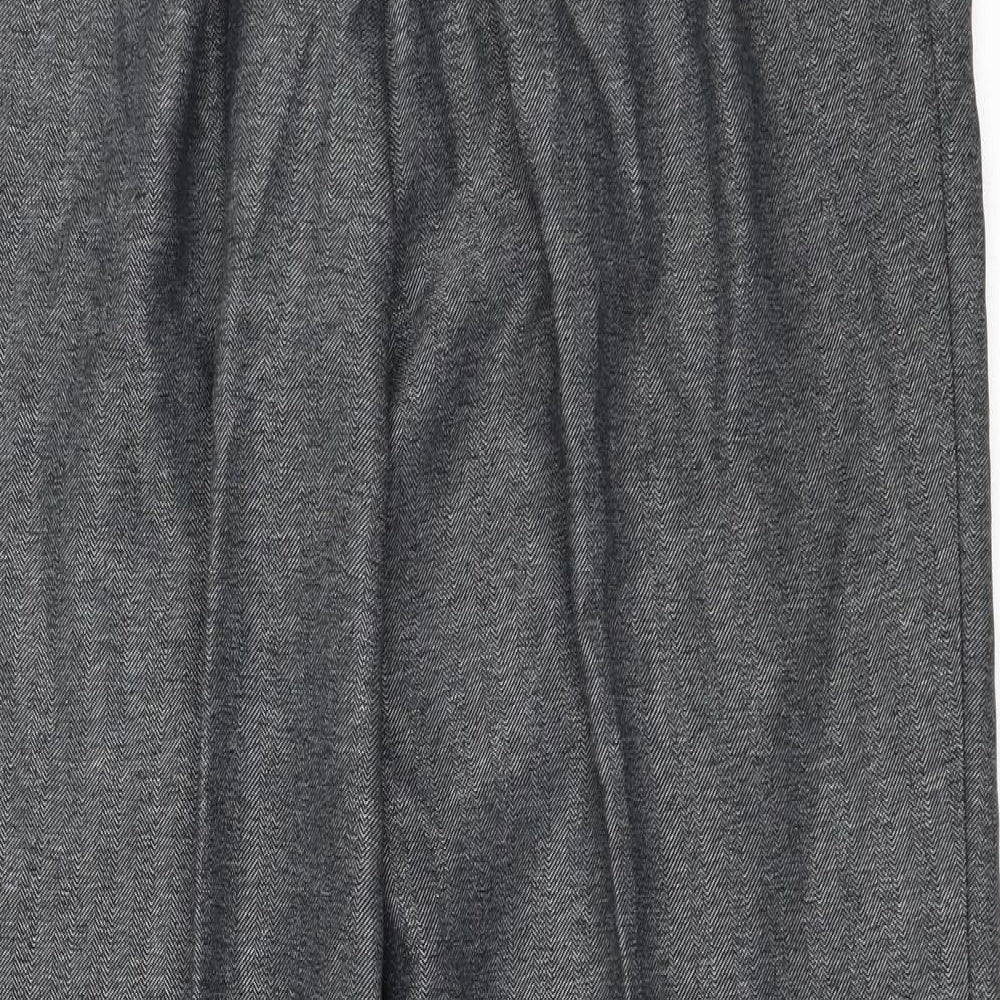 Brand and care label for Marks & Spencer women’s grey trousers, size UK 14, 26-inch leg
