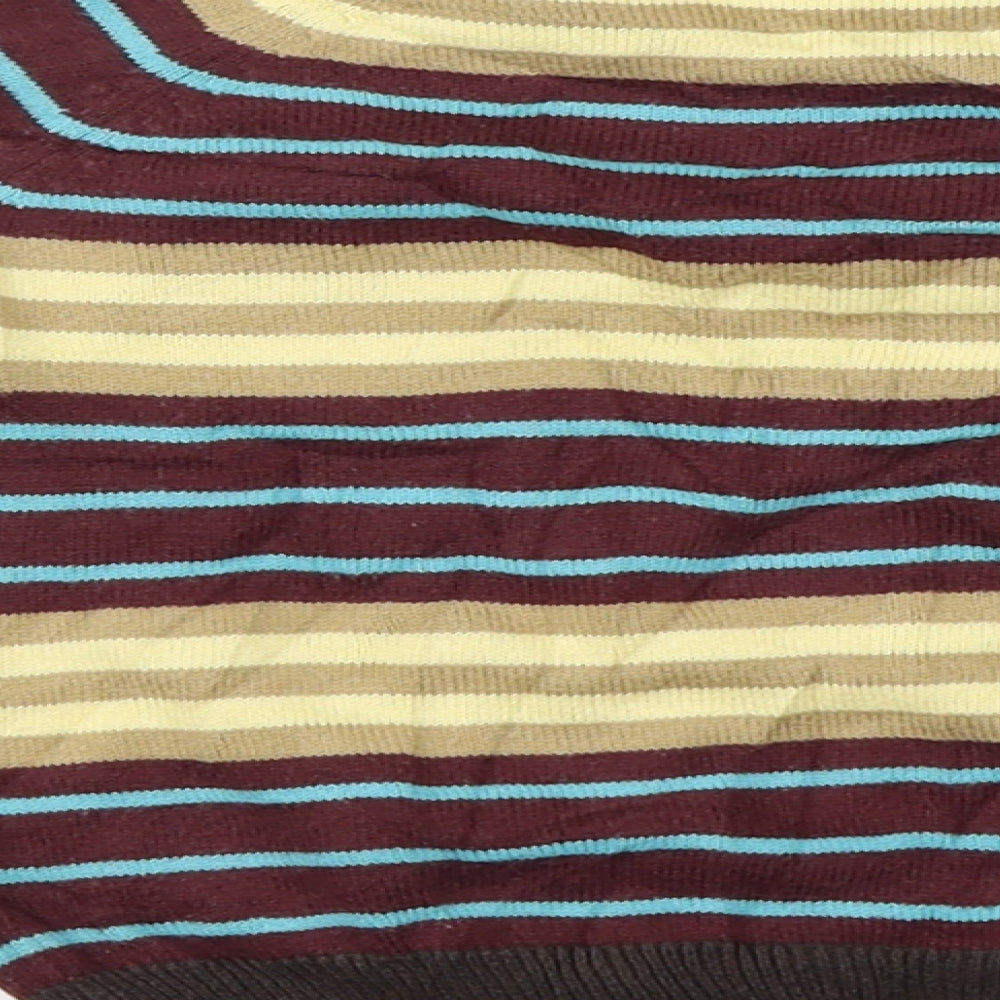 Brand and care label for Marks & Spencer girls’ brown striped jumper, size 2-3, years