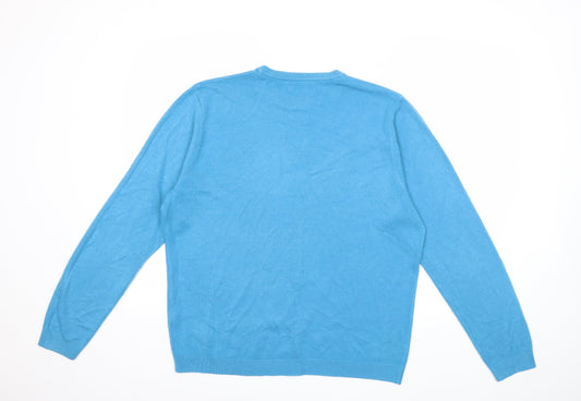 Atlantic Bay Womens Blue Knit Pullover Jumper Size L