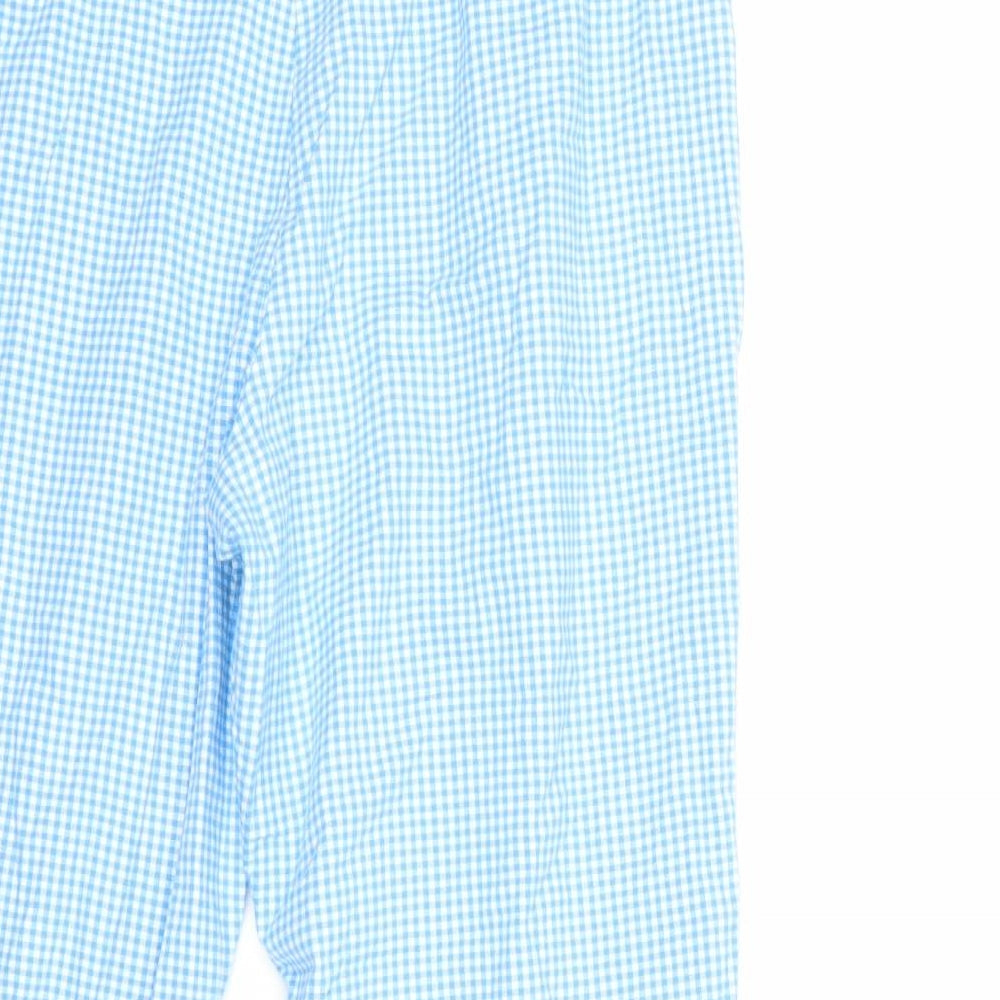 Joie De Vivre Womens Blue Check Cropped Trousers Size 18 L23 in