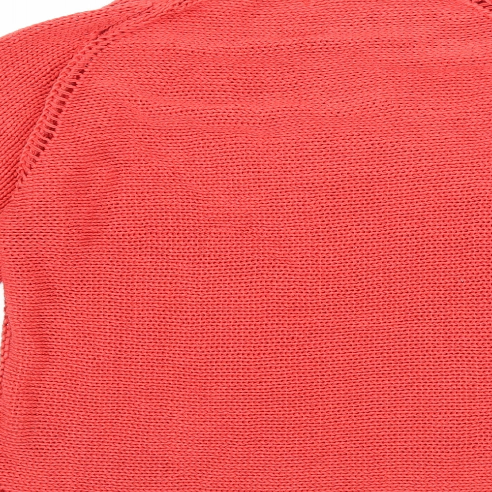 Brand and care label for Lakeland women’s red knit jumper, size UK 16