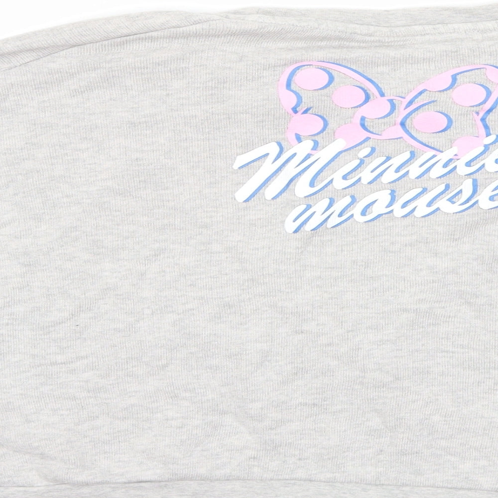 Uniqlo Girls Grey Pullover Sweatshirt Size 13 Years - minnie mouse
