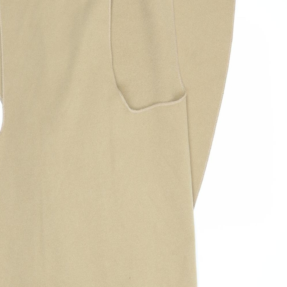 Brand and care label for Preworn women’s beige jacket, size S