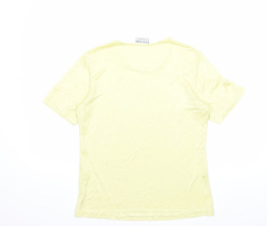delmond Womens Yellow Basic T-Shirt Size 10