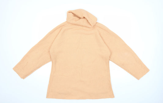 Compliments Womens Orange Knit Pullover Jumper Size 12