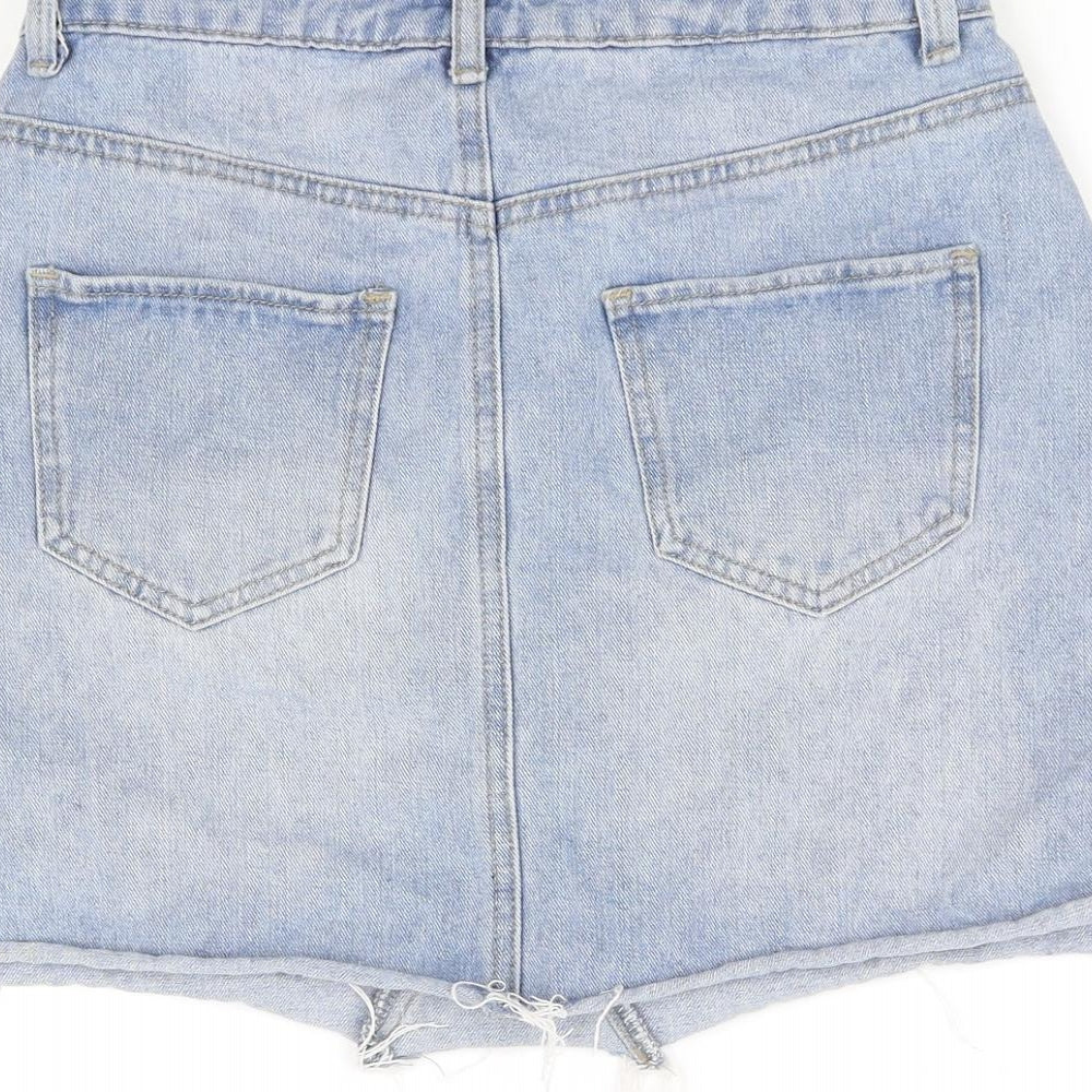 deniem & co Womens Blue A-Line Skirt Size 8