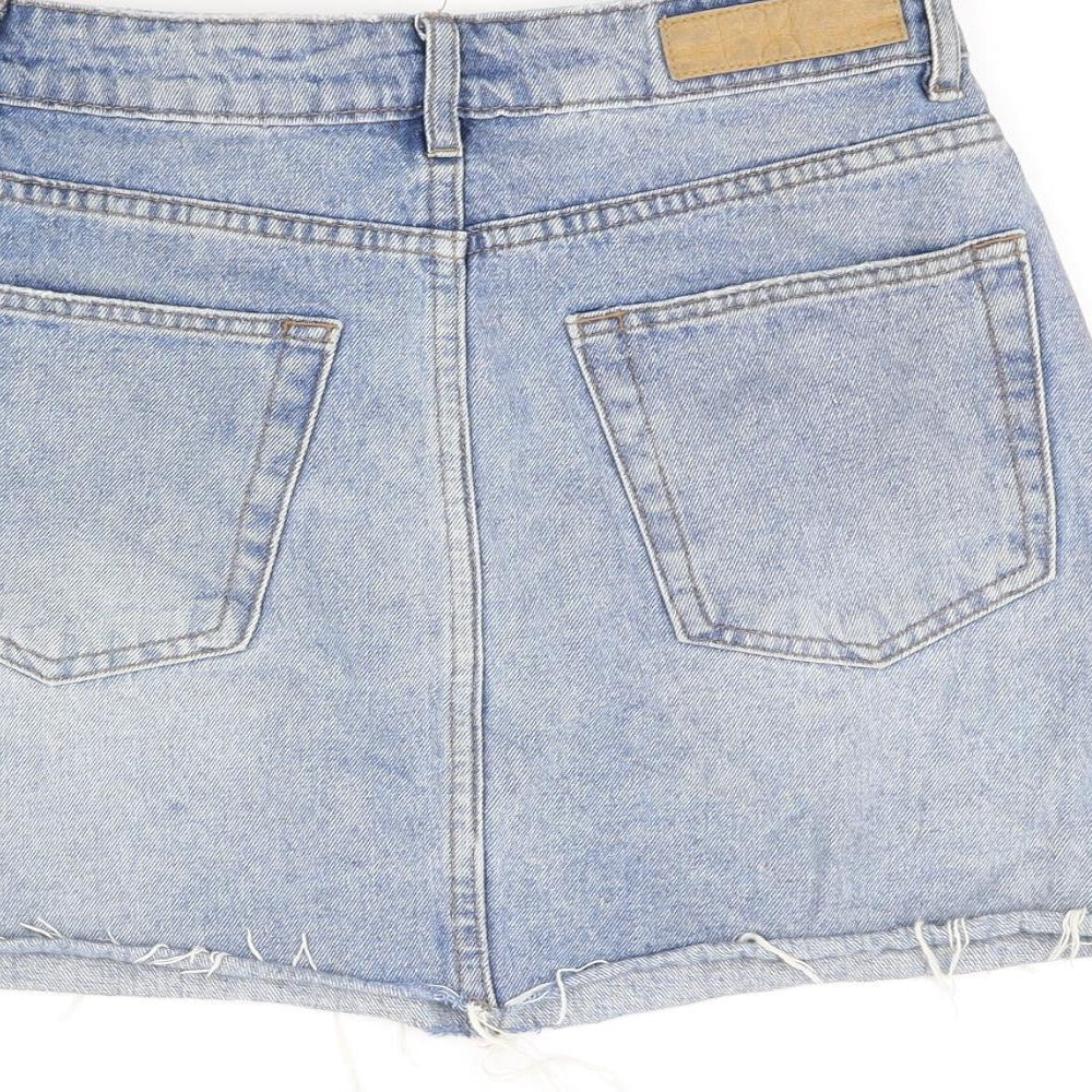 91 Cotton Womens Blue A-Line Skirt Size 6