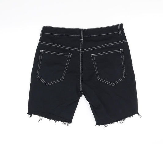 deniem & co Womens Black Cut-Off Shorts Size 32 in
