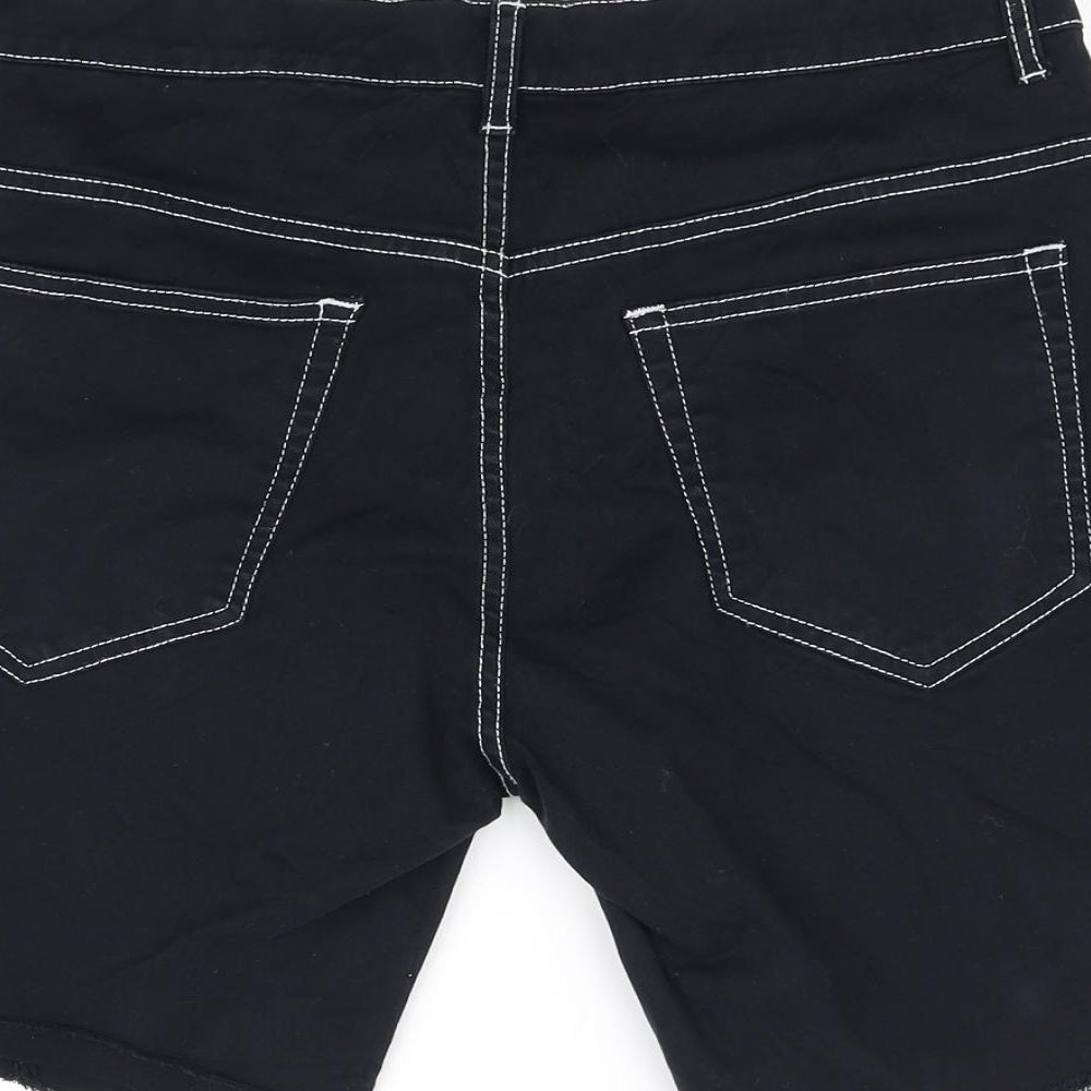 deniem & co Womens Black Cut-Off Shorts Size 32 in