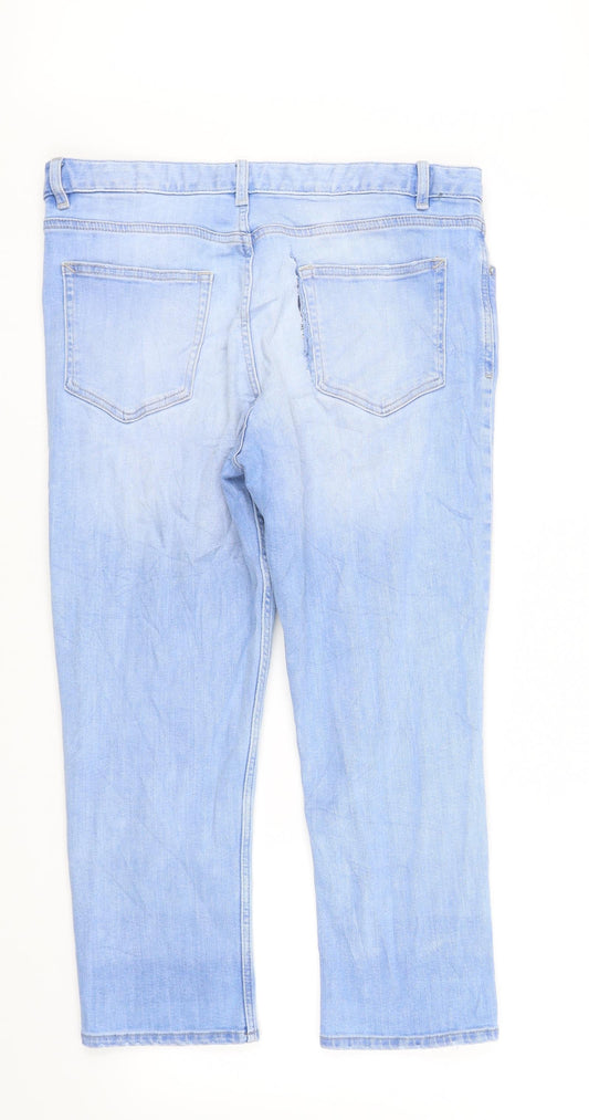 M&S Collection Womens Blue Straight Jeans Size 12 L32 in