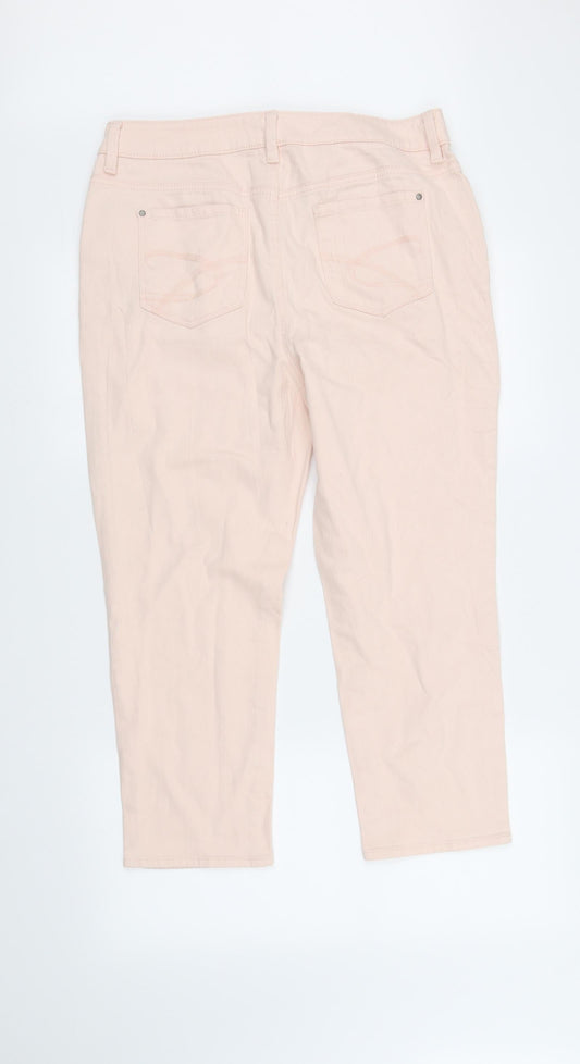 Chicos Womens Pink Straight Jeans Size 10 L27 in