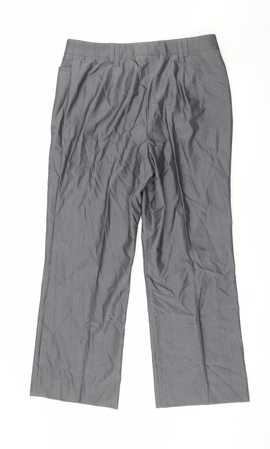 Basler Mens Grey Trousers Size 34 in L28 in
