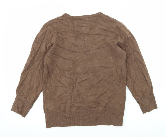 Ann Marie Womens Brown Knit Pullover Jumper Size S