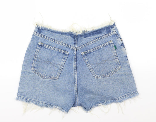 Promod Womens Blue Denim Hot Pants Shorts Size 28 in