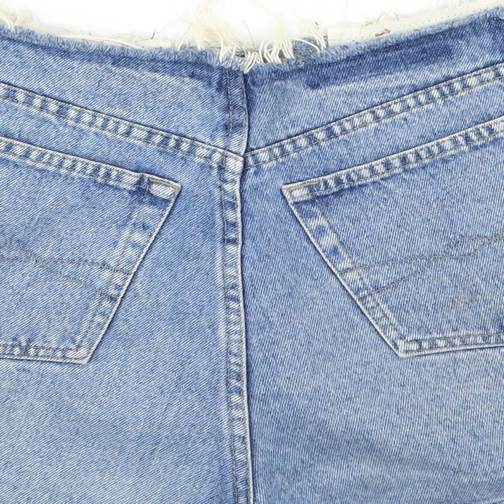 Promod Womens Blue Denim Hot Pants Shorts Size 28 in