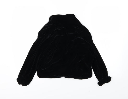 Marks and Spencer Womens Black Velour Jacket Blazer Size 10