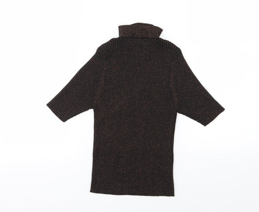New Look Womens Brown Knit Pullover Jumper Size 10