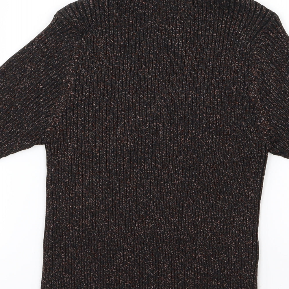 New Look Womens Brown Knit Pullover Jumper Size 10