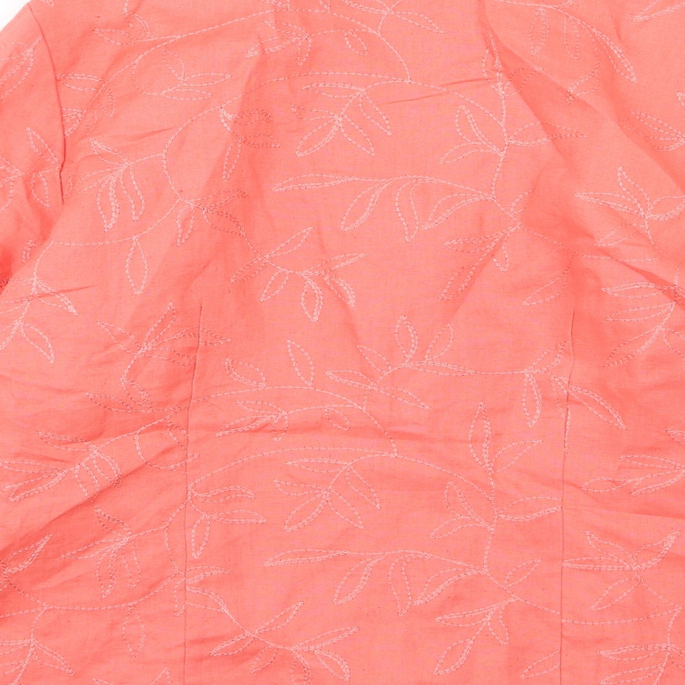 Anne Carson Womens Pink Floral Jacket Size L