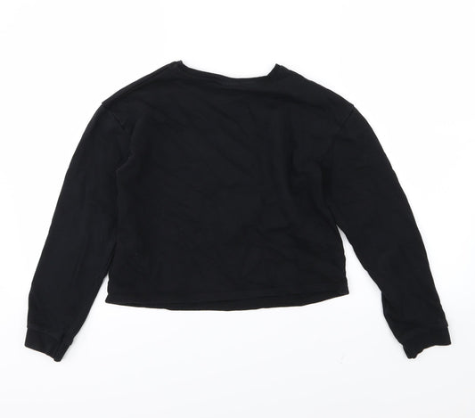 George Girls Black Jersey Pullover Sweatshirt Size 12-13 Years - Friends