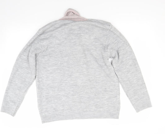 Mia Moda Womens Grey Pullover Jumper Size M