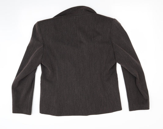 Ambience Womens Brown Knit Jacket Blazer Size 16