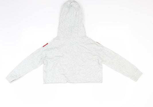 NEXT Girls Grey Jersey Pullover Hoodie Size 9 Years
