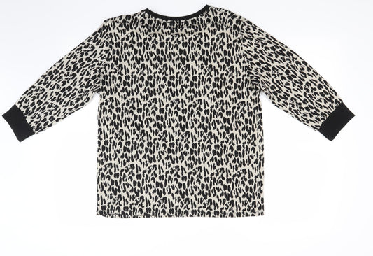 Papaya Womens Beige Animal Print Pullover Jumper Size 12
