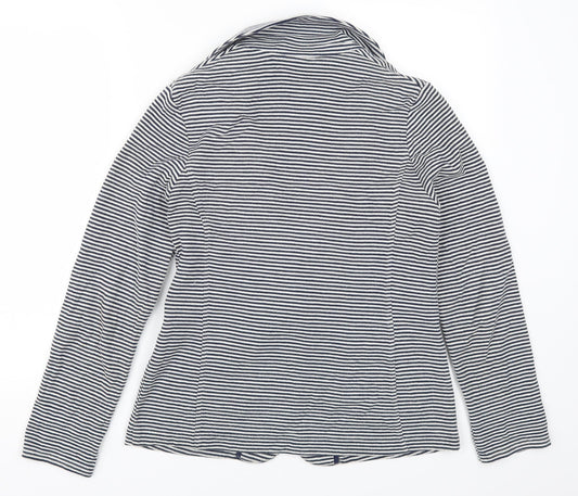 New Look Womens Blue Striped Jacket Size 12