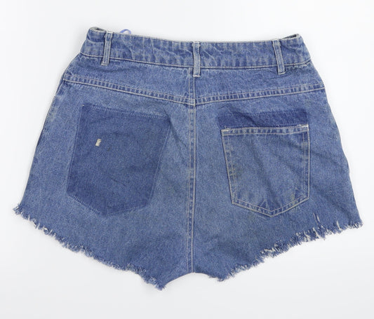 Native Youth Womens Blue Denim Hot Pants Shorts Size XS