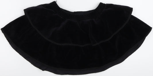 St Michael Girls Black Corduroy Flare Skirt Size 2 Years