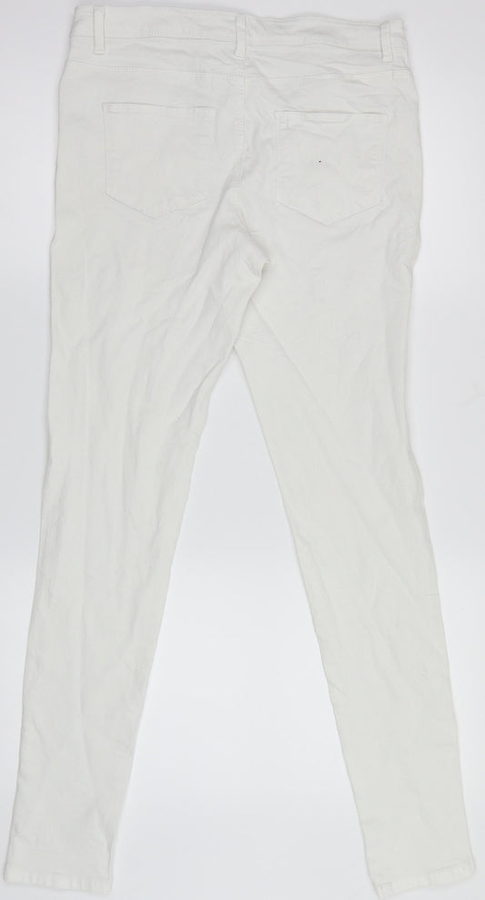 Denim Co. Womens White Denim Skinny Jeans Size 12 L31 in