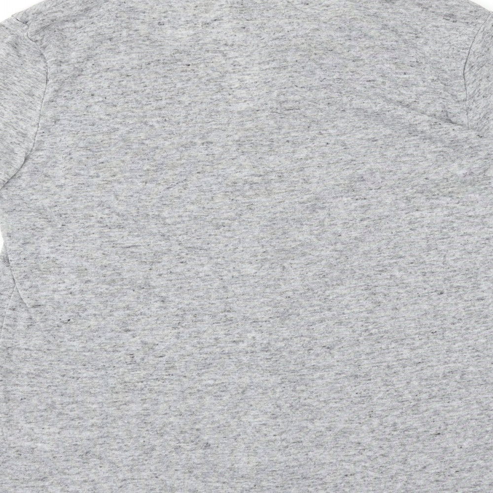 Brand and care label for Papaya women’s grey basic t-shirt, size UK 12