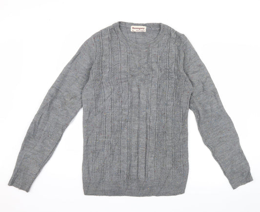 Hemingway Mens Grey Knit Pullover Jumper Size M