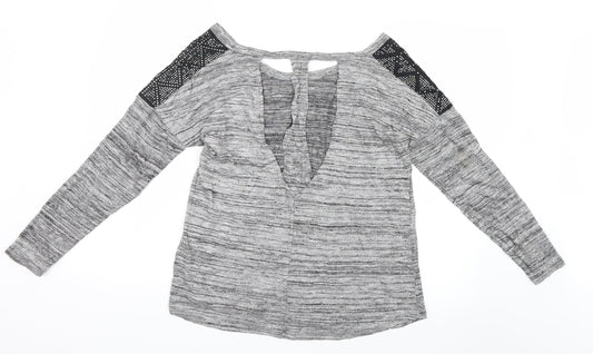 Charlotte Russe Womens Grey Basic T-Shirt Size M