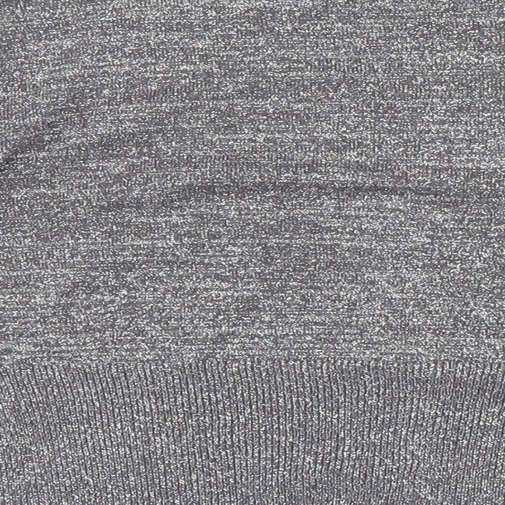 Brand and care label for MK women’s silver cardigan jumper, size UK 14