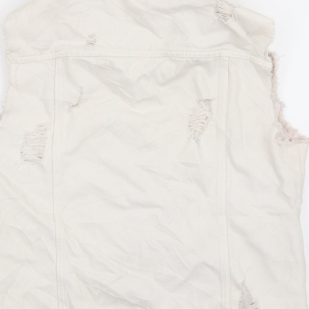 Brand and care label for River Island women’s white jacket, size UK 10