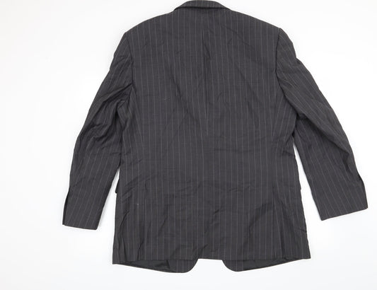 Marks and Spencer Mens Grey Striped Jacket Suit Jacket Size 44