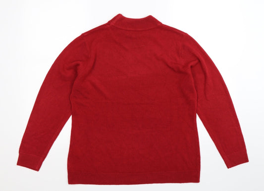 First Avenue Womens Red Knit Pullover Jumper Size L