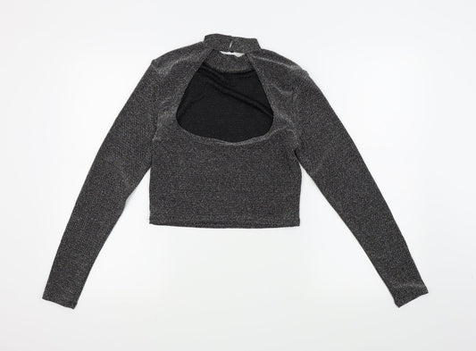 H&M Womens Silver Basic Blouse Size M