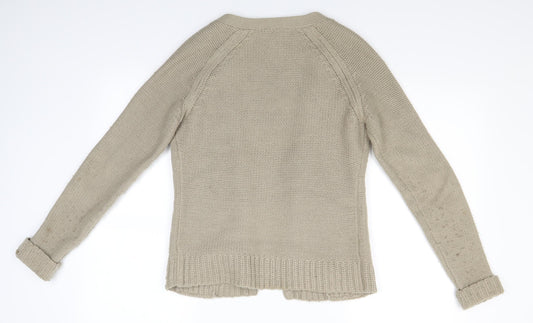 DEX Products Womens Beige Knit Cardigan Jumper Size S