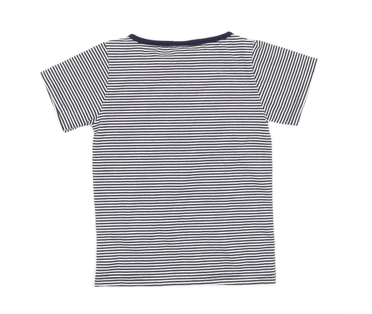 Desiderio Girls Blue Striped Basic T-Shirt Size S - yachting club amalfi